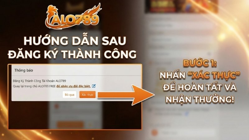 Màn hình thông báo đăng ký ALO789 thành công