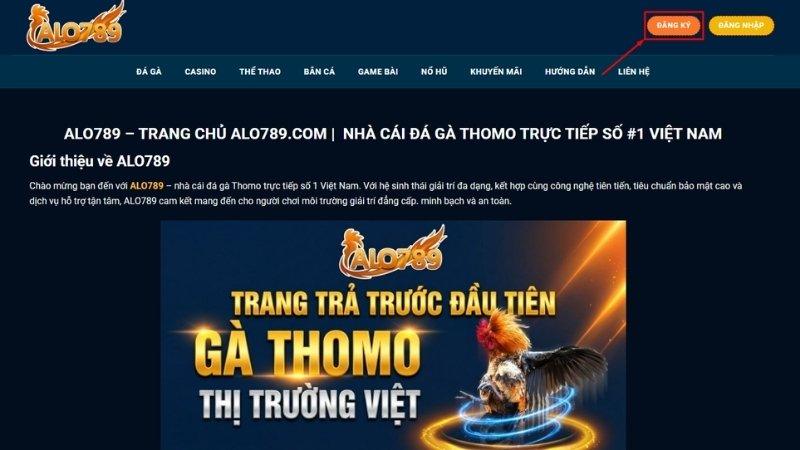 Bước 1: Click vào nút “Đăng Ký”